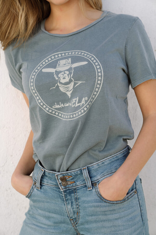 Camiseta MUJER GRIS VAQUERO BEIGE