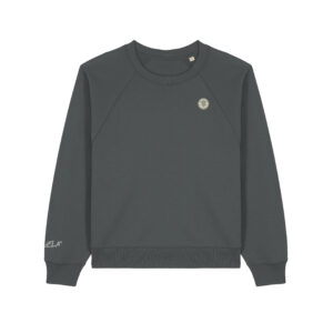 Sudadera MUJER GRIS ANTRACITA parche bordado