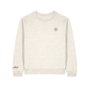 SUDADERA MUJER BEIGE PARCHE LOGO