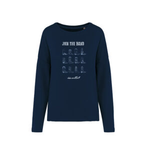 SUDADERA MUJER AZUL DENIM BOTAS