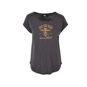 CAMISETA MUJER ANTRACITA "JOIN THE BAND"