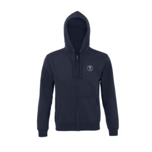 SUDADERA HOMBRE AZUL CON CREMALLERA Y CAPUCHA