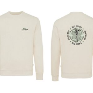 SUDADERA BEIGE RAYOS VERDES